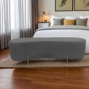 Ver imagem 1 de Puff Decorativo Alana Couro Cinza