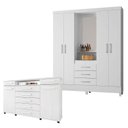 Ver imagem 1 de Cômoda London e Guarda Roupa Casal Capelinha Pérsia Branco Flex - Demóbile