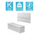 Ver imagem 4 de Kit Baú Recamier + Cabeceira Box Shop King Couro Sintético Branco