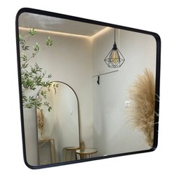 Espelho Retangular Grande Decorativo 90x80 Sala Banheiro Quarto Luxo Hall Sala - 1
