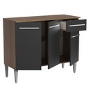Ver imagem 4 de Balcão Gabinete Armário de Cozinha 3 Portas e 1 Gaveta Rustic/Preto Emilly Madesa