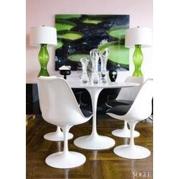 Cadeira de Jantar Saarinen sem Braço | Assento Giratório Estofado - Branca-branca - Harpiacasa - 3