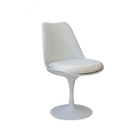 Cadeira de Jantar Saarinen sem Braço | Assento Giratório Estofado - Branca-branca - Harpiacasa - 1