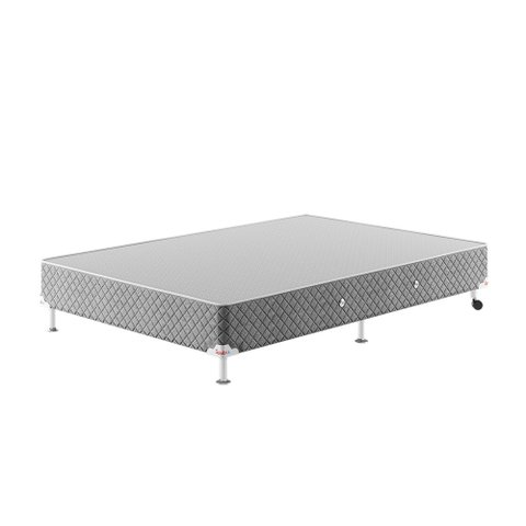 Base Box Casal Spubio Spu + Incofal Cinza 138x188x32cm