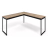 Escrivaninha Mesa em L 150x150cm Madeira Móveis Industrial Magno Laminado com Preto - 1