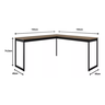 Escrivaninha Mesa em L 150x150cm Madeira Móveis Industrial Magno Laminado com Preto - 2