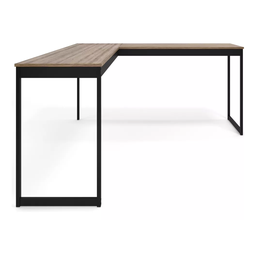 Escrivaninha Mesa em L 150x150cm Madeira Móveis Industrial Magno Laminado com Preto - 7