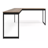 Escrivaninha Mesa em L 150x150cm Madeira Móveis Industrial Magno Laminado com Preto - 7