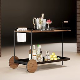 Carrinho Bar Moderno para Sala de Estar - Agnes - Móveis Montanhês - 1