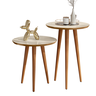 Conjunto de Mesas: Lateral e Apoio Pés Retrô Bella:off/freijó - 1