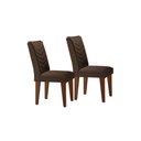 Ver imagem 7 de Conjunto: Mesa Sala Jantar Luna c/ Tampo de Vidro Canto Curvo 180x90cm e 6 Cadeiras Londrina Imbuia/