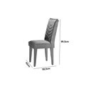Ver imagem 5 de Conjunto: Mesa Sala Jantar Luna c/ Tampo de Vidro Canto Curvo 180x90cm e 6 Cadeiras Londrina Imbuia/