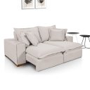 Ver imagem 1 de Sofá Veneza Retrátil Reclinável com Molas Ensacadas no Assento Tecido Linho Cru 2,10m