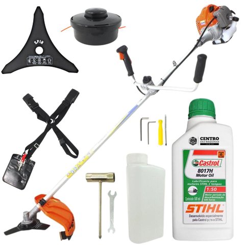 Roçadeira Vulcan VR430P 2T + Óleo 2 Tempos Stihl 500ml Lubrificante com Alto Poder Detergente