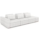 Ver imagem 1 de Sofá Ilha com Puff Living 335cm Amber M03 Bouclê Branco