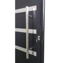 Ver imagem 3 de Porta Lambril de Alumínio Preto com Puxador, Friso e Vidro Linha Veneza:Direita/ 210 x 80
