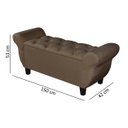Ver imagem 6 de Recamier Baú para Cama Casal Ana 1,50m Retro Premium Closet Estofado Estilo Decorativo Cor Marrom