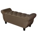 Ver imagem 3 de Recamier Baú para Cama Casal Ana 1,50m Retro Premium Closet Estofado Estilo Decorativo Cor Marrom