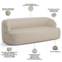 Ver imagem 7 de Sofá 2 Lugares Curvo Orgânico Living 150cm Barolo L06 Linho Bege Escuro