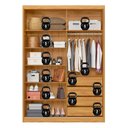 Ver imagem 2 de Guarda Roupa Roupeiro Riva 2 Portas com Espelho 4 Gavetas Cinamon Touch Off White Demóbile