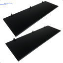 Ver imagem 1 de Kit 2 Prateleira Preta 80X25 + Suporte Flutuante Mdf Organizadora Decoração Cozinha Banheiro Sala
