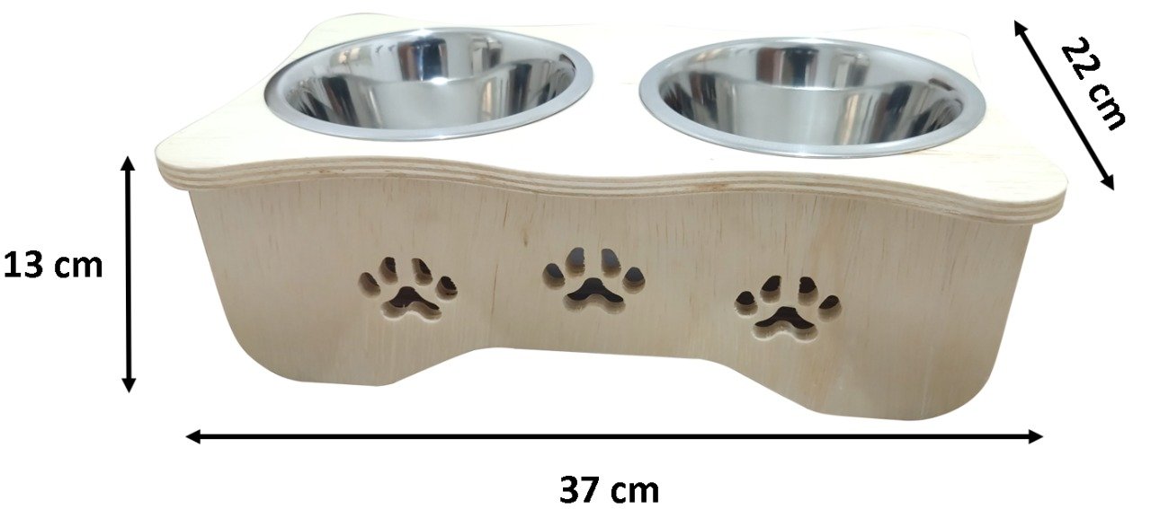 Comedouro Pet Fixo Duplo Cachorro Gato - 2