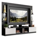 Ver imagem 1 de Estante Com Suporte Tv 65" E Leds Berlim Multimóveis V3384 Preta/Branca Preto/Branco