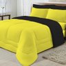 Edredom Casal Queen Dupla Face 04 Peças Amarelo com Preto - 3