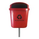 Ver imagem 7 de Cesto Individual Lixeira Coleta Seletiva 40 Litros Com Poste:Preto