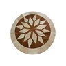 Tapete de Couro Natural Mandala Bege Branco 1,60 Diametro - 1