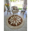Ver imagem 2 de Tapete de Couro Natural Mandala Bege Branco 1,60 Diametro