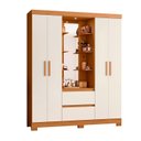 Ver imagem 1 de Guarda Roupa 4 Portas 2 Gavetas Quarto Olimpia Cinamomo com Off White - Albatroz