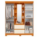 Ver imagem 4 de Guarda Roupa 4 Portas 2 Gavetas Quarto Olimpia Cinamomo com Off White - Albatroz