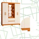 Ver imagem 5 de Guarda Roupa 4 Portas 2 Gavetas Quarto Olimpia Cinamomo com Off White - Albatroz
