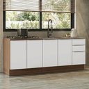 Ver imagem 1 de Armário de Cozinha Compacta 200 Cm Rustic/branco Veludo Lux Madesa 06 Rustic/branco Veludo