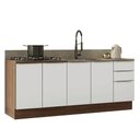 Ver imagem 2 de Armário de Cozinha Compacta 200 Cm Rustic/branco Veludo Lux Madesa 06 Rustic/branco Veludo