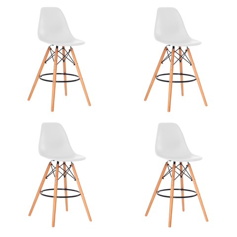 Banqueta Alta Charles Eames Eiffel 133bpp Cor:branco;quantidade:4