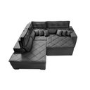 Ver imagem 6 de Sofá de Canto 2,60x2,36m Retrátil e Reclinável com Molas Cama inBox Platinum Esquerdo Suede