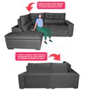 Ver imagem 4 de Sofá de Canto 2,60x2,36m Retrátil e Reclinável com Molas Cama inBox Platinum Esquerdo Suede