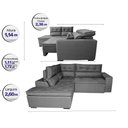 Ver imagem 2 de Sofá de Canto 2,60x2,36m Retrátil e Reclinável com Molas Cama inBox Platinum Esquerdo Suede