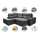 Ver imagem 3 de Sofá de Canto 2,60x2,36m Retrátil e Reclinável com Molas Cama inBox Platinum Esquerdo Suede