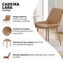 Ver imagem 2 de Kit 12 Cadeiras de Jantar Lara Estrutura em Aco Carbono Bronze Estofado em PU Caramelo