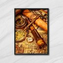 Ver imagem 1 de Quadro Cartografia com Lupa e Luneta 33x24cm - com vidro:Madeira branca