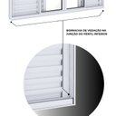 Ver imagem 5 de Janela Veneziana de Alumínio 4 Folhas Móveis e 2 Folhas Fixas 100x200cm Lucasa Ideale Branco