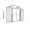 Ver imagem 3 de Janela Veneziana de Alumínio 4 Folhas Móveis e 2 Folhas Fixas 100x200cm Lucasa Ideale Branco