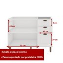 Ver imagem 4 de Balcão de Cozinha Genialflex Iluminata 3 Gavetas Branco