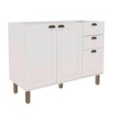 Ver imagem 1 de Balcão de Cozinha Genialflex Iluminata 3 Gavetas Branco