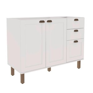 Balcão de Cozinha Genialflex Iluminata 3 Gavetas Branco