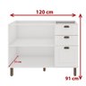 Balcão de Cozinha Genialflex Iluminata 3 Gavetas Branco - 5