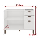 Ver imagem 5 de Balcão de Cozinha Genialflex Iluminata 3 Gavetas Branco